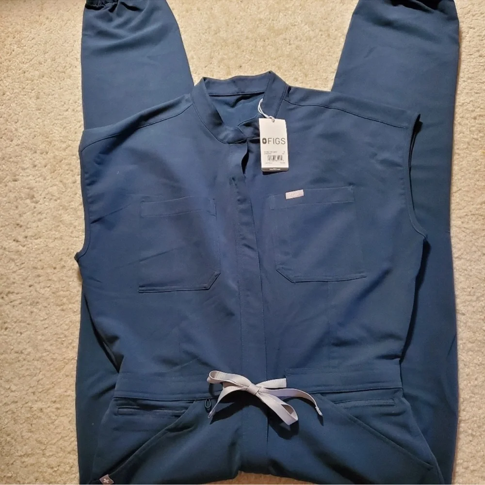 FIGS Dark Harbor Rafaela - Cargo Scrub Jumpsuit- 2XL / Dark Harbor - Picture 2 of 7